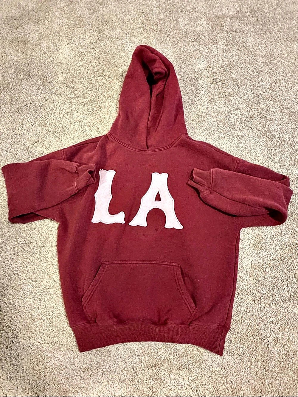 PacSun LA Applique Hoodie Burgundy XS